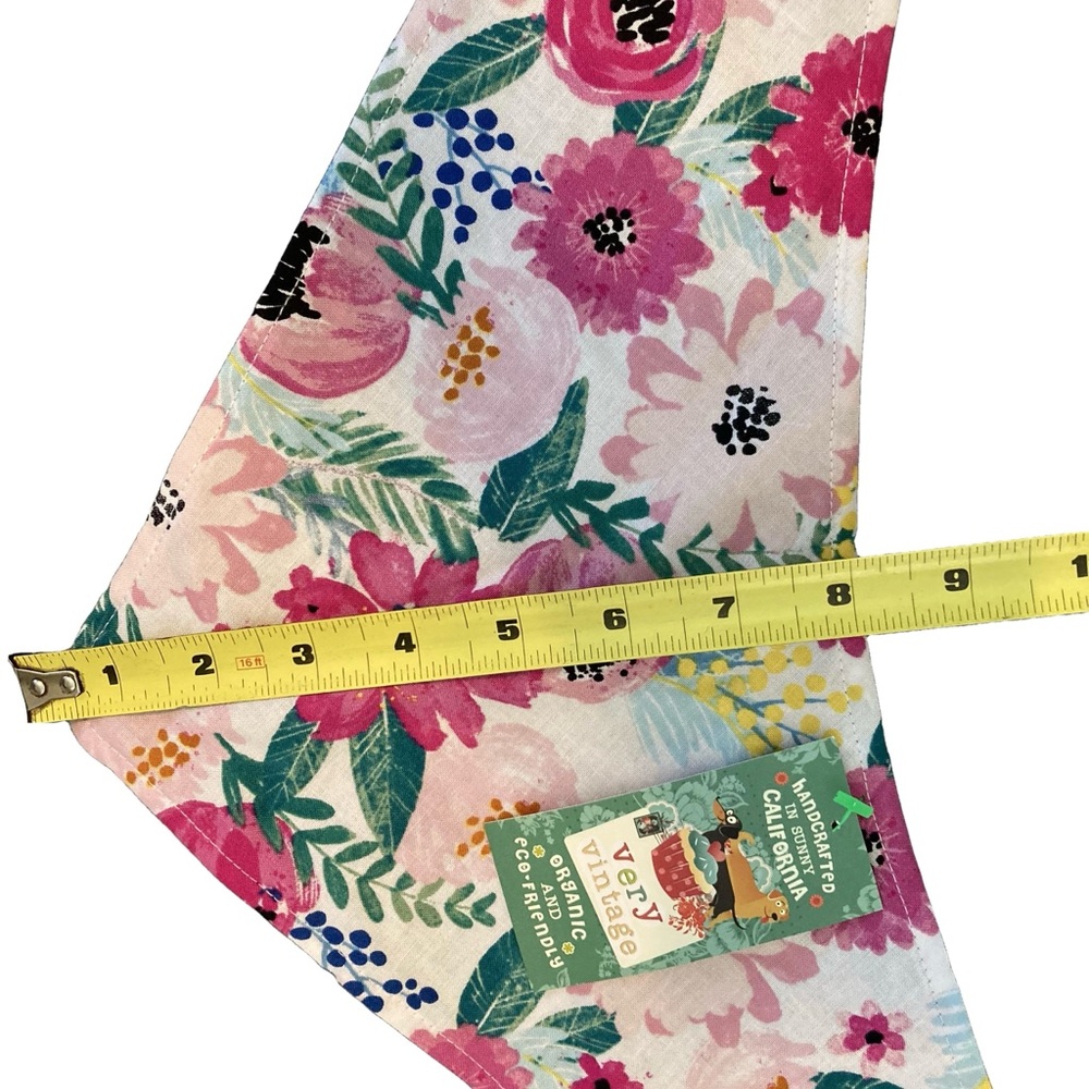 Very Vintage Dog Bandana – ‘Kew Gardens’ Pink Floral, Size Large NWT - Picture 6 of 6